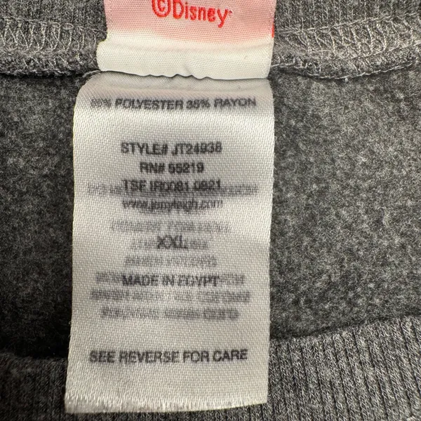 Disney Mickey Mouse Christmas‎ Holiday Sweatshirt Adult XXL Gray Long Sleeve - Image 4