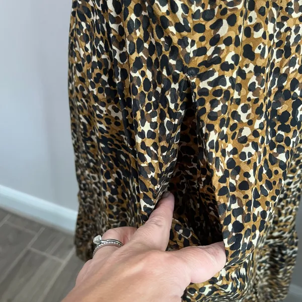 Old Navy Leopard Print Waist Defined Ruffle Trim Mini Dress Size‎ XL - Image 5