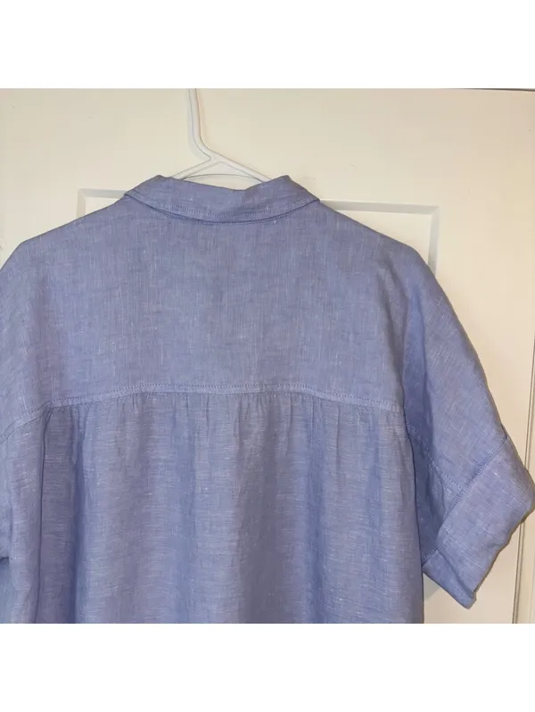 J.Crew $118 Relaxed 100% Linen Womans LT Baird McNutt Irish Linen Short Sleeve - Image 4