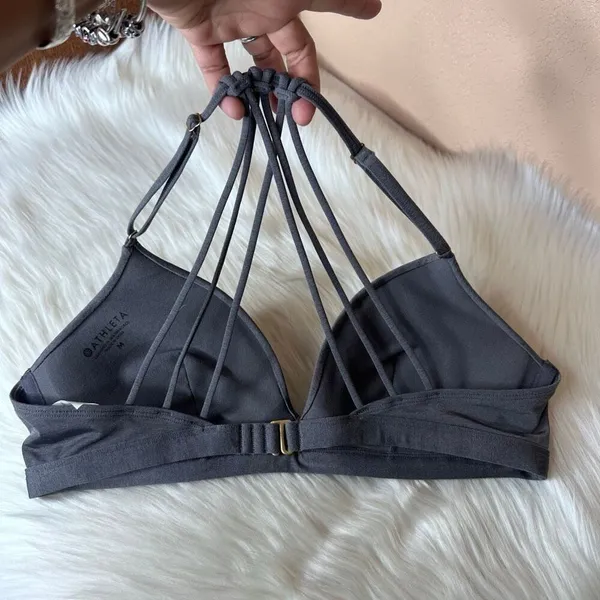 Athleta Aqualuxe Padded Bikini Top Gray Size Medium - Image 4