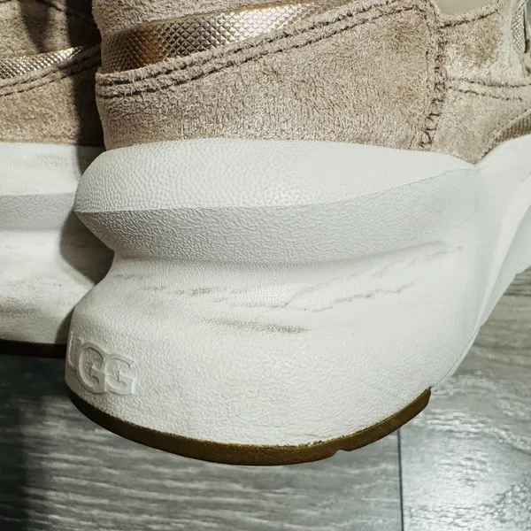 UGG LA Hills Women Beige Pink Suede Mesh Platform‎ Sneakers Size 6 Metallic - Image 8