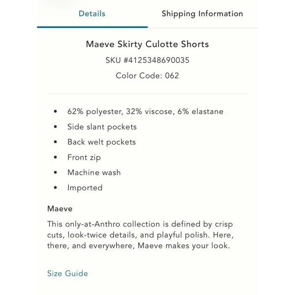 Anthropologie Maeve Skirty Culotte Shorts - Image 8