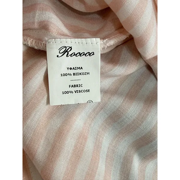 Rococo Striped Viscose Cover Up Dress Size M Long Sleeve Sheer Beach Resort NWT - Image 11