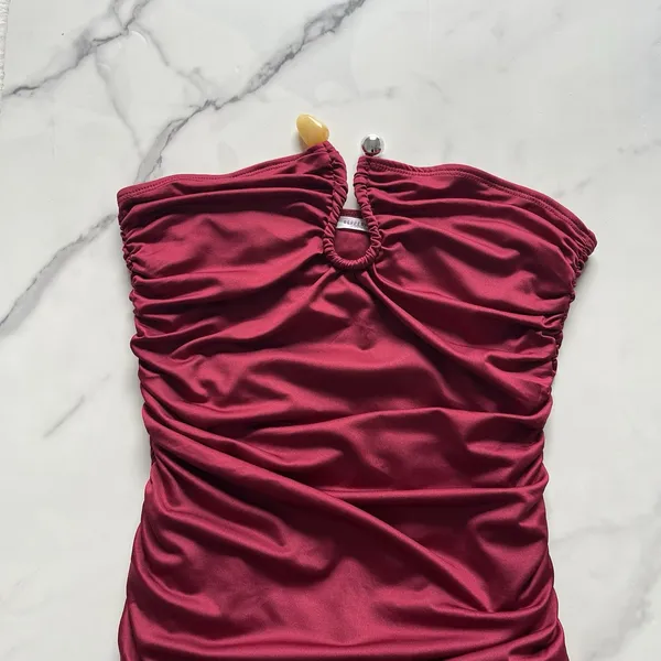 Peppermayo Exclusive Rudy Maxi Dress Maroon Size 4 Column Form-Fitting Gown - Image 6