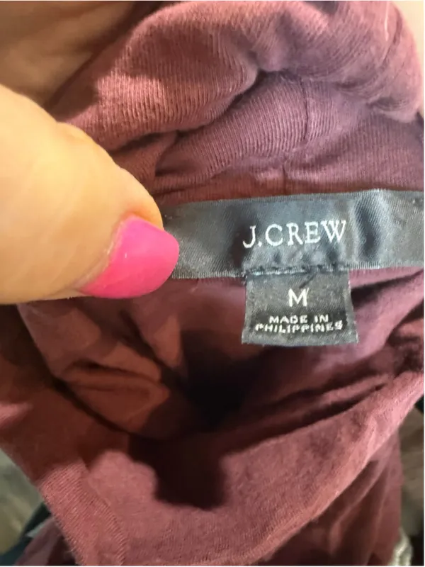 Women's J.Crew Long Sleeve Turtleneck Tee Burgundy Size M - Image 4