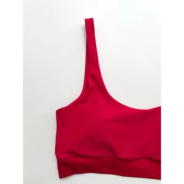 Quince Italian Tank Bikini Swim Top Cherry Red Size XS NEW - Image 3