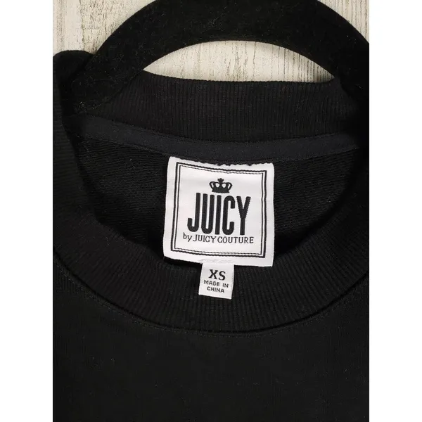 NWT Juicy by Juicy Couture Black Silver Graphic Sweatshirt Women's Size XS - Image 5