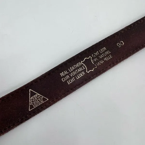 Vintage‎ Women's Real Leather Stitch Point Adjustable Buckle Belt Brown One Size - Image 3