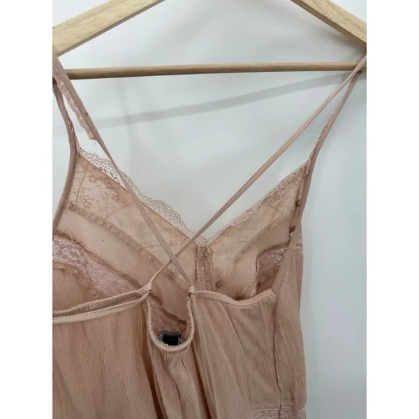 American Eagle Pink Lace V-Neck Tie‎ Back Sleeveless Tank Top Small 7488-107 - Image 7