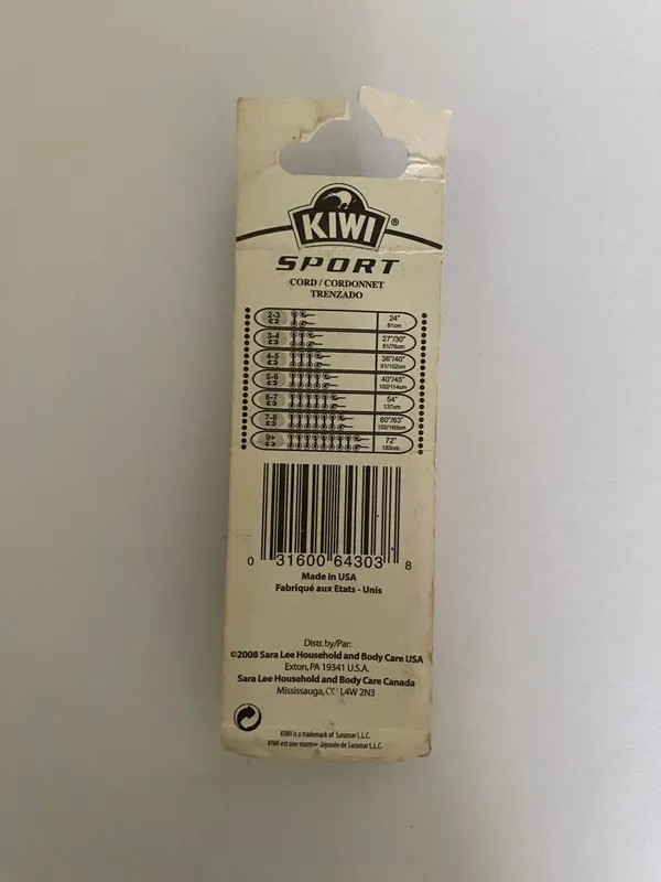 KIWI Sport 1 pair White Shoelace Size undefined - Image 2