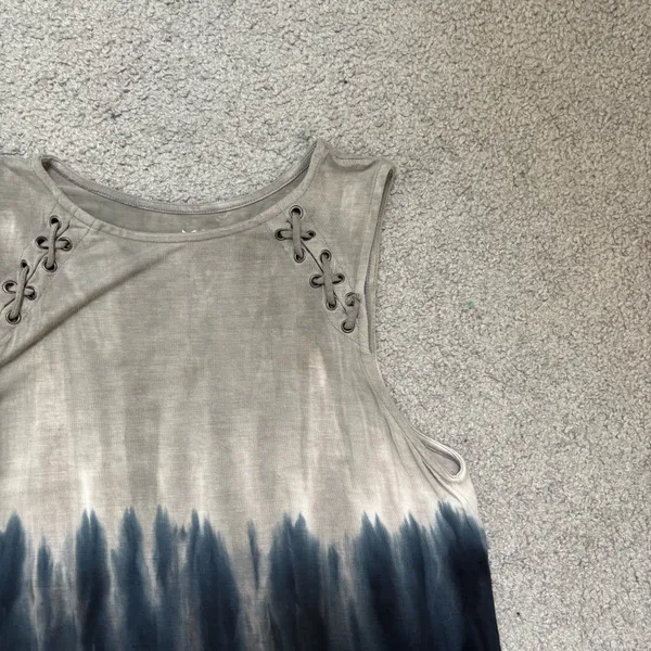 American Eagle Outfitters Soft & Sexy Gray-to-Black Ombré Lace-Up Tank - Image 2