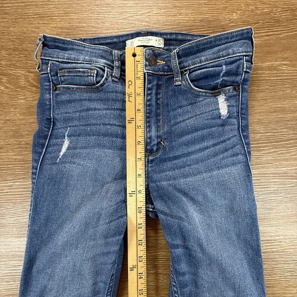 Abercrombie & Fitch Women's 2S Super Skinny Jeans Distressed Blue W26 L29 - Image 7
