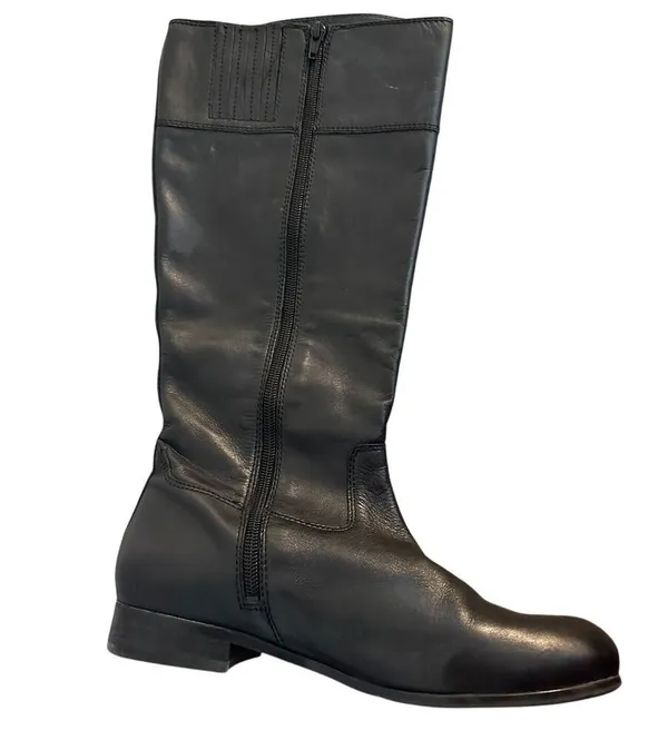 ARTURO CHIANG Black Leather Riding Knee High Boots Womens 8.5 MW Side Zip - Image 6