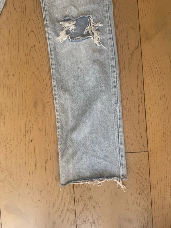 Garage Light Blue Distressed Straight Leg Jeans - Image 2