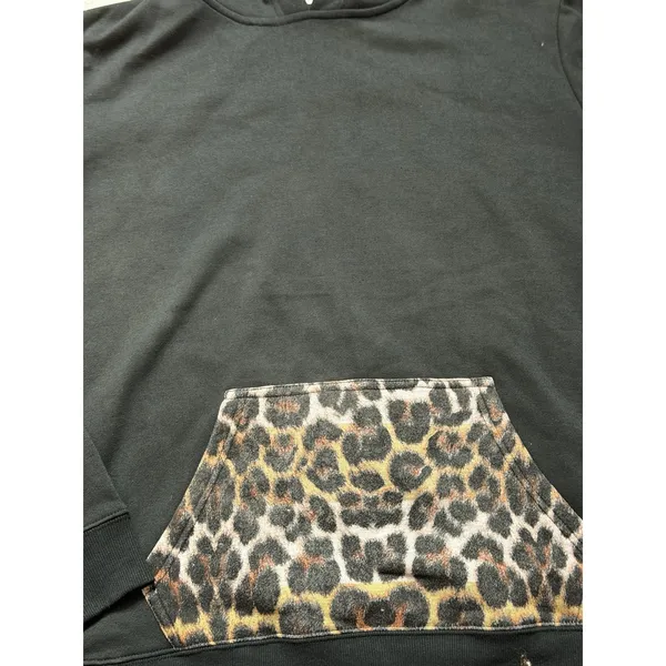 Cotton On Women's Leopard Animal Print Pullover Hoodie Pockets Size L A4-0009 - Image 4