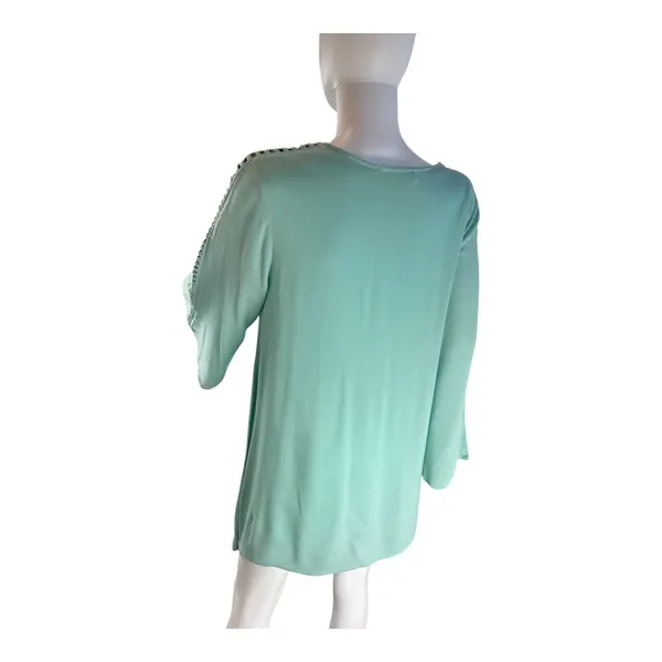 Entro Women's Mini Dress Size S Long Sleeve Lace Up Boho‎ Festival Casual - Image 6