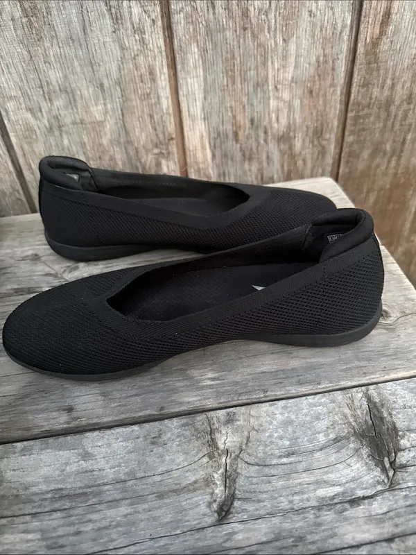 Skechers Women's Arch Fit Cleo Black Sport Slip-On Skimmer Flats Lightweight 9.5 - Image 5