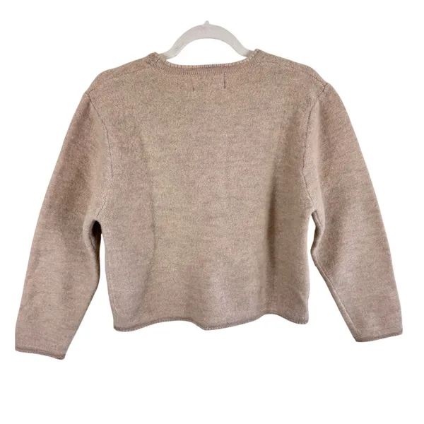 Tally-Ho Creation Vintage 100% Wool Cardigan Tan Oatmeal Australia Petite Small - Image 2