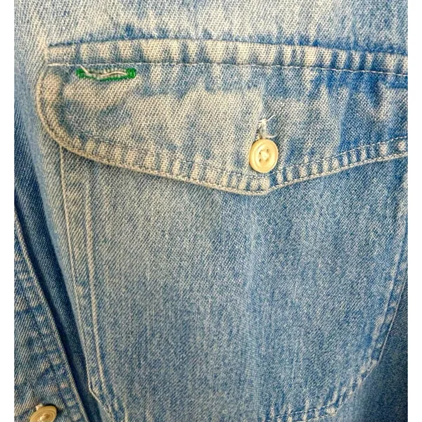 Women’s Oversized Denim Sun Faded Size XL Button Up Cotton Shirt Reg/Tall* - Image 2