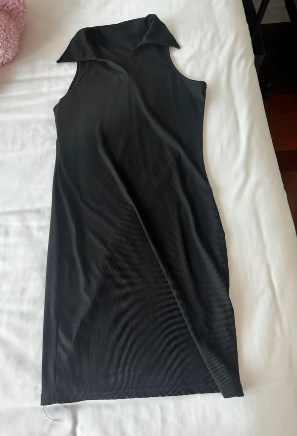 Black collared bodycon dress - Image 4