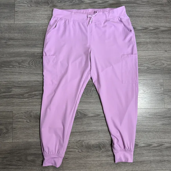 MEDCOUTURE‎ Insight Womens Jogger Scrub Pants Lilac Cargo Pockets Drawstring XL - Image 2