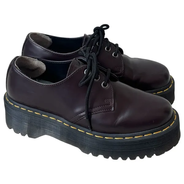 Dr Martens Patent Leather Quad Lace Up‎ 1461 Burgundy Punk Grunge Capsule 7 - Image 6