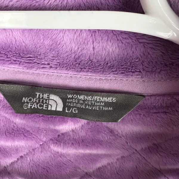The North Face quilted jacket coat fitted purple osito lined two tone large - Image 6