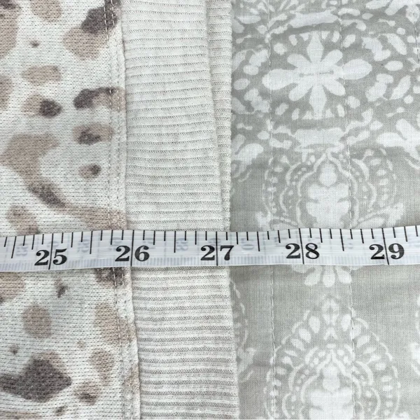 Grey Tan Leopard Print Oversized Quarter Zip Pullover Sweatshirt Small - Image 8