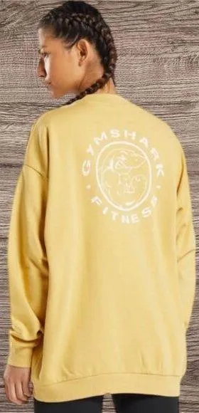 Gymshark Women’s M Oversized‎ Crewneck Sweatshirt Golden Yellow Comfy Lounge New - Image 2