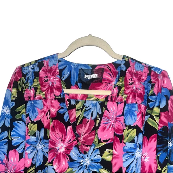 Reformation Floral Midi Dress Multicolor Size L - Image 2