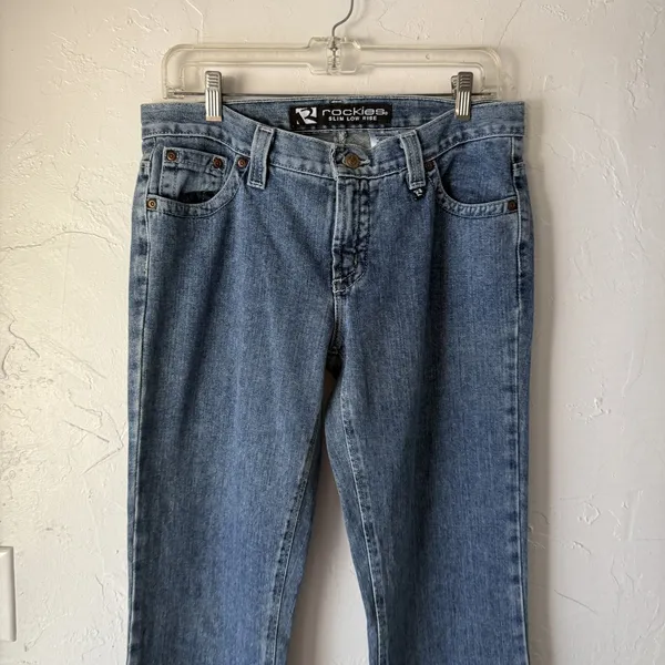 Rockies Vintage 90s Jeans‎ 10L Tall Blue Slim Low Rise Bootcut Denim Western - Image 2