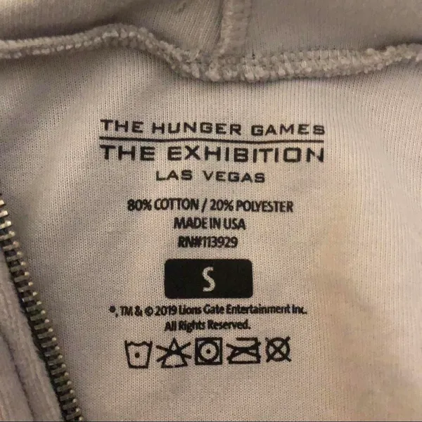 Hunger Games The Expedition Capitol Grey Gray Velvet Velour Zip up Hoodie Jacket Long Sleeve-S Measurement in pics - Image 4