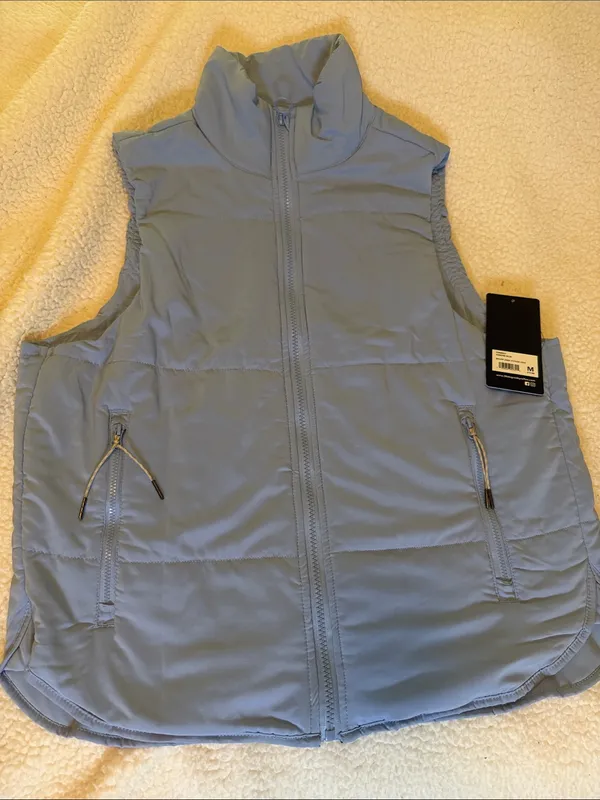 90 Degree By Reflex Soft Blue Quilted Puffer Vest - Image 8