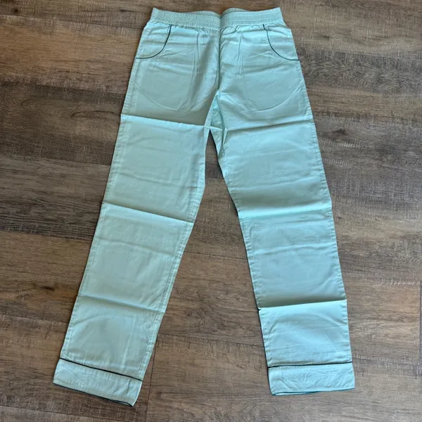 New LAKE Pajamas Poplin Pajama Pants Spruce Green‎ XS - Image 2
