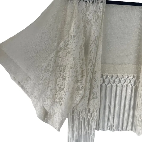 Miss Me Y2k‎ Women's Small White Cottage Western Kimono Coastal Cowgirl Top - Image 4
