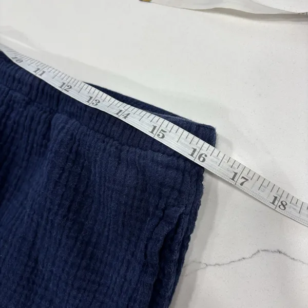 Petite Plume Pants Womens Size Large Navy Gauze Drawstring Cotton - Image 5