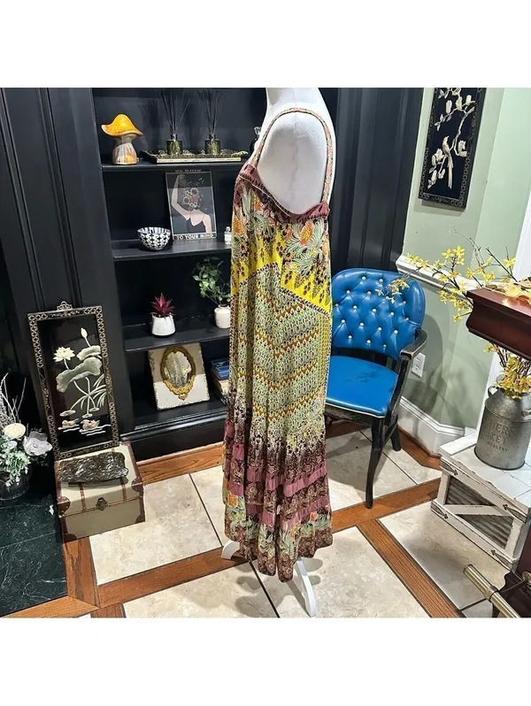 Anthropologie Lovett Tiered Maxi Botanical Dress Size Small Small - Image 6