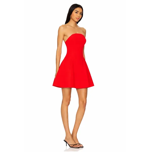 New! Amanda Uprichard Romilly Strapless Mini‎ Dress Hot Coral Red Sz Small $229 - Image 2
