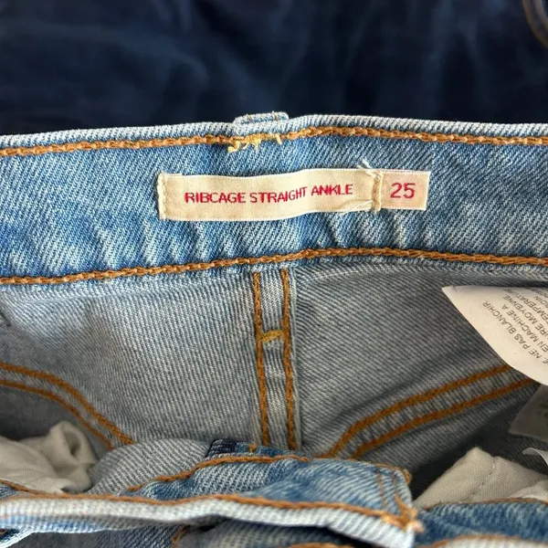Levi's X Revolve Ribcage Straight Ankle Jeans in Jazz Time with Distressing - Image 10