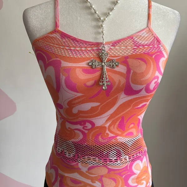 Vintage Y2K Butterfly‎ Tank Top 2000s Retro Fairycore Whimsical Small - Image 2
