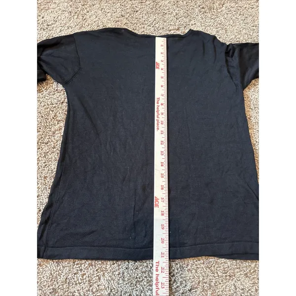 Vintage Kevo Collection Silk Knit Short Sleeve Black Top Size Small - Image 5
