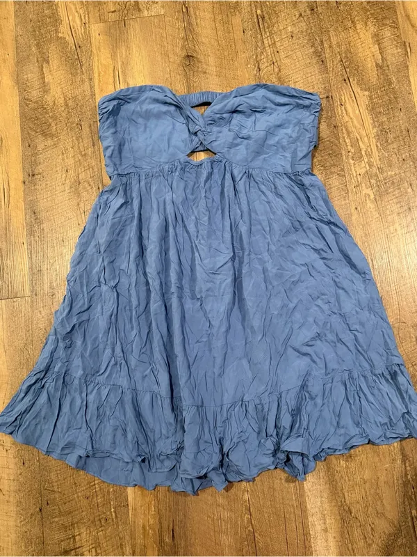 NWT Cupshe Strapless Looking Good Blue Mini Dress XL - Image 3