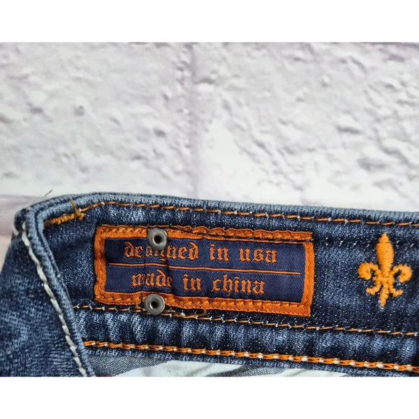Rock Revival Stephanie Bootcut Jeans Size 29 Flap Pocket Y2K Thick Stitch Blue - Image 12