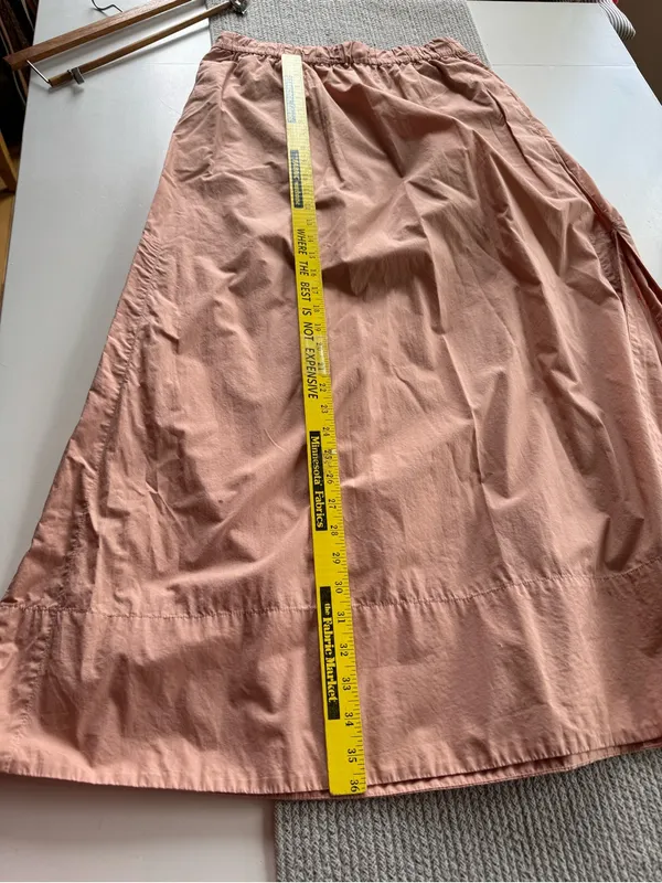 J. Crew Peach Cotton Poplin Elastic-Waist Maxi Skirt Side Slits Size Small - Image 7