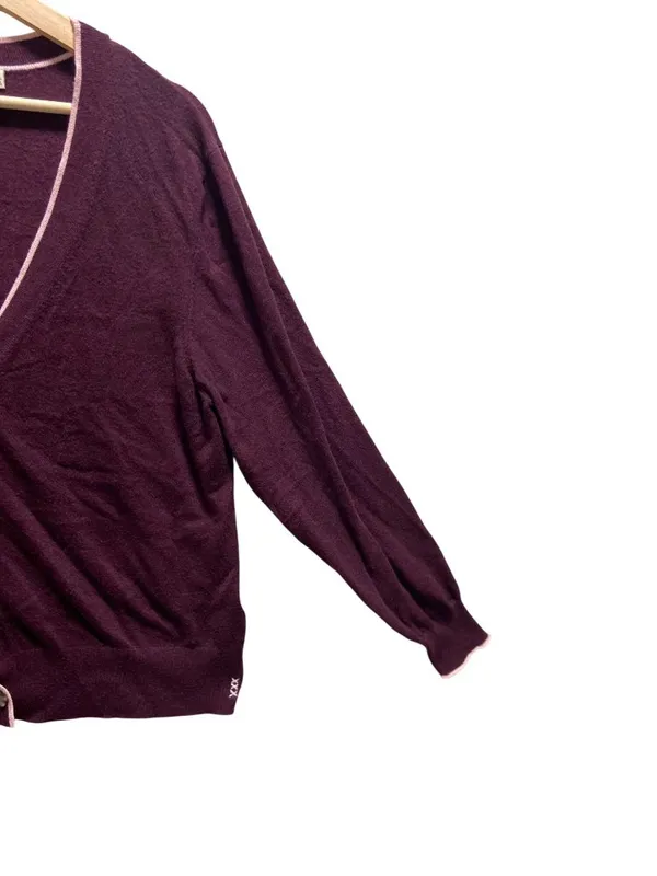 Scotch & Soda Classic Long Sleeve Cardigan Burgundy Size L Classic Preppy Fall - Image 11