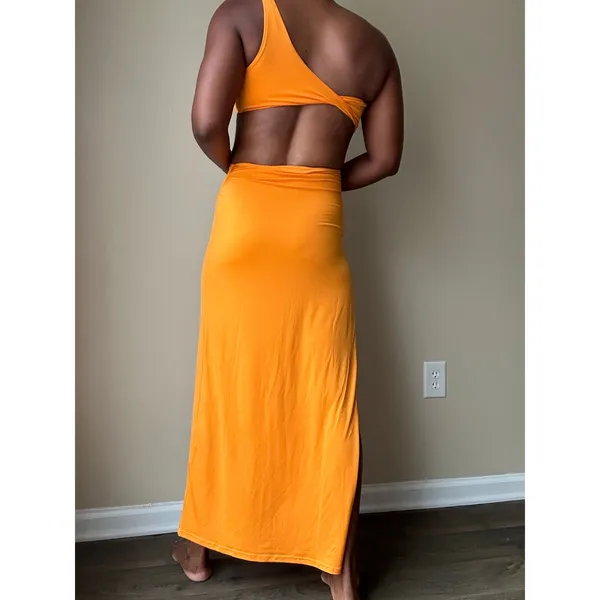 Meshki Orange Cutout Solana Maxi Dress Size Small - Image 4