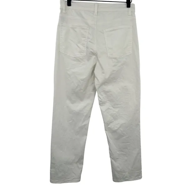 Eileen Fisher White Organic Cotton Straight Leg Jeans Size 6‎ Minimalist READ - Image 2