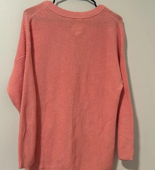 Aerie Barbie Pink Oversized 100% Cotton Button Up Sweater Loungewear Size S - Image 3