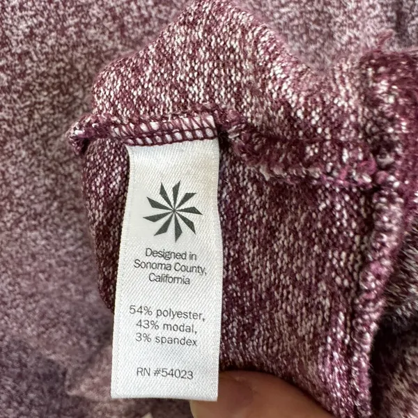Athleta Luxe Pose Top S Tunic Long‎ Sleeve Soft Stretch Purple Wine Heathered - Image 7