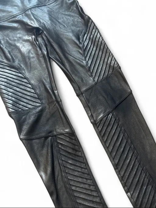 Spanx Faux Leather Moto Leggings Black Compression Shaping Women’s Size Medium - Image 4